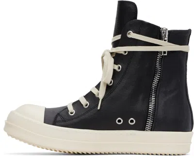 Rick Owens Leather Sneakers In Black