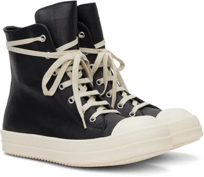 Rick Owens Leather Sneakers In Black