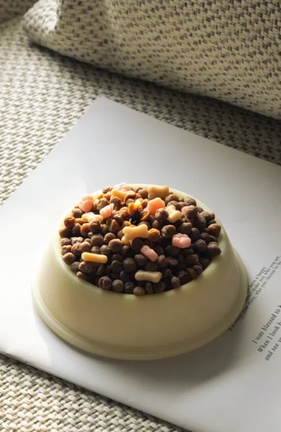 Southlake Gifts Spoof Dog Food Bowl Candle In Off-white