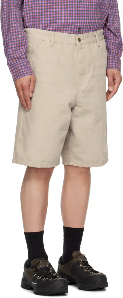 Carhartt Beige Single Knee Shorts In 2or4o Dusky Beige