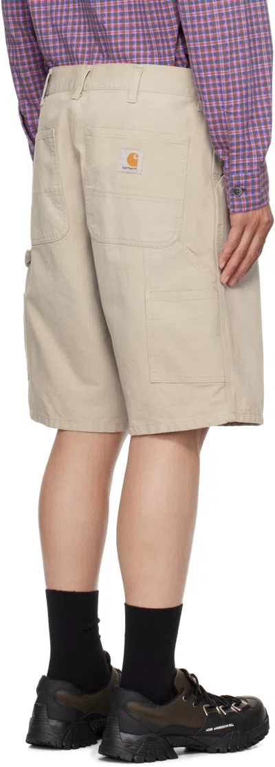 Carhartt Beige Single Knee Shorts In 2or4o Dusky Beige