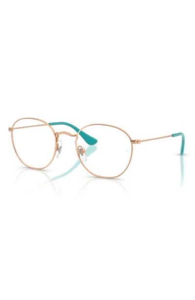 Ray Ban Ray-ban Kids' 48mm Irregular Optical Glasses In Rose Gold