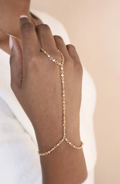 Ettika Crystal Dotted Hand Chain In Gold