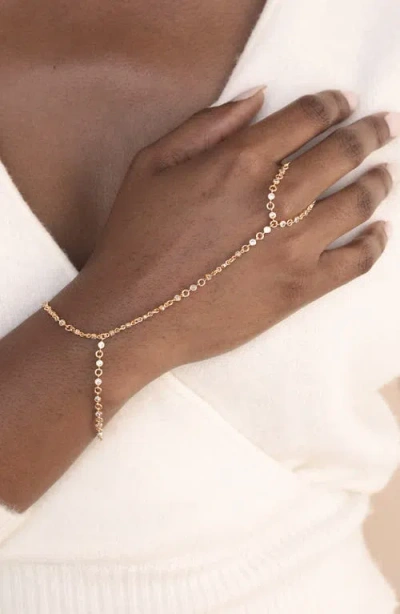 Ettika Crystal Dotted Hand Chain In Gold