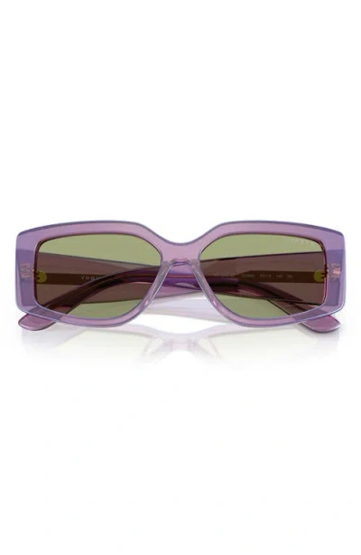 Vogue 55mm Rectangular Sunglasses In Lavender/green