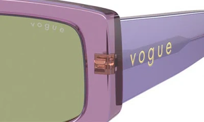 Vogue 55mm Rectangular Sunglasses In Lavender/green