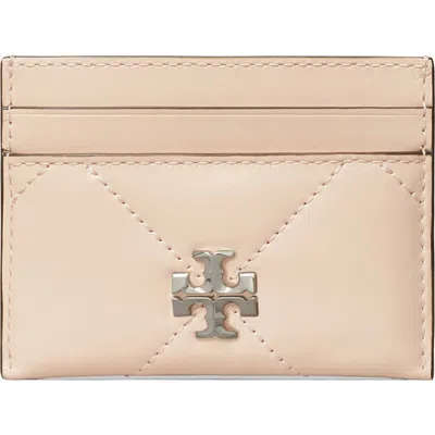 Tory Burch Kira Diamond Quilted Leather Card Case In Soft Pink