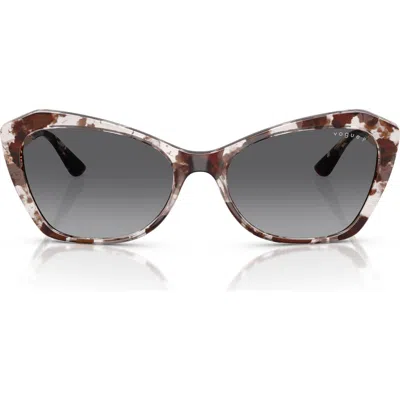 Vogue 56mm Polarized Gradient Cat Eye Sunglasses In Grey Havana