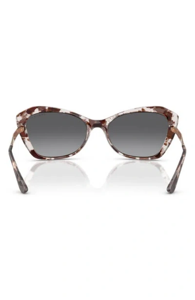 Vogue 56mm Polarized Gradient Cat Eye Sunglasses In Grey Havana