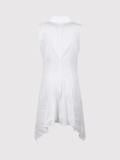 Helmut Lang Bustier Shirt Mini Dress In White