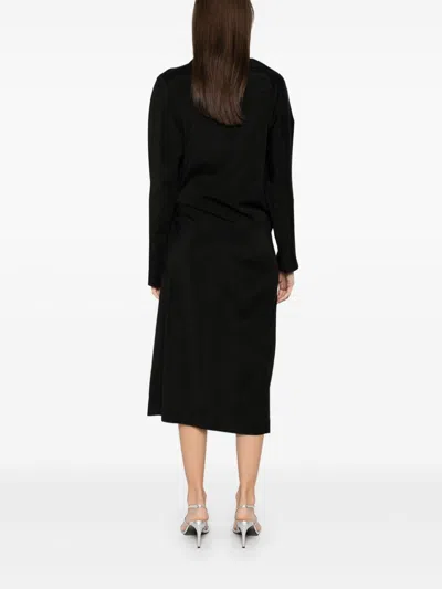Loewe Belted Wool Dress In Black