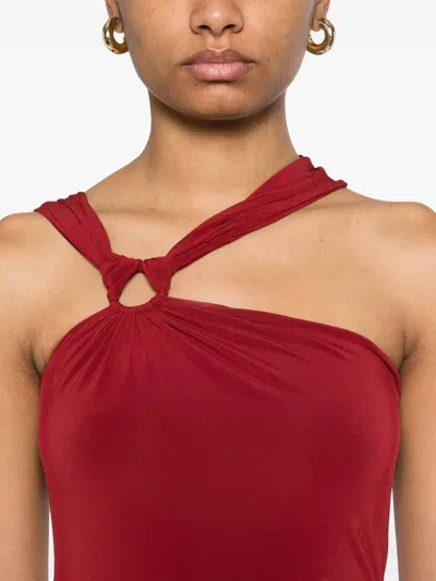 Isabel Marant One-shoulder Ethel Dress In Light Burgundy In Purple