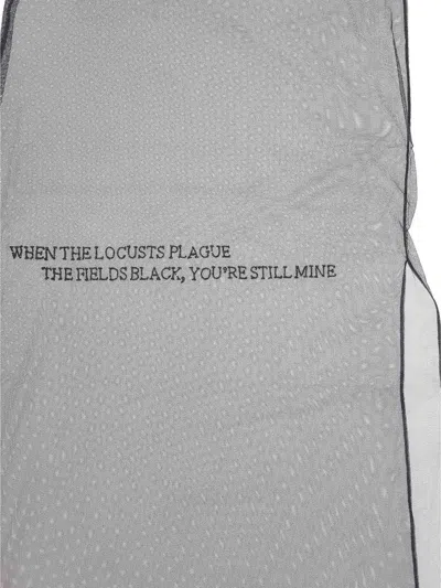 Ann Demeulemeester Tulle Dress With Pearls And Text Print In Black