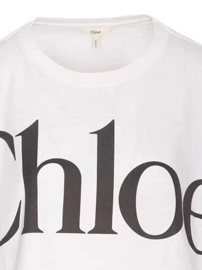 Chloé Oversize Cotton T-shirt In White