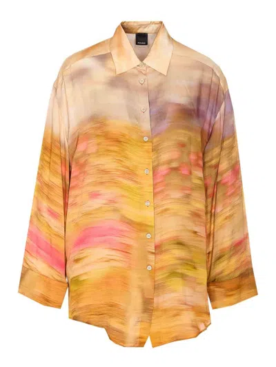 Pinko Life Printed Viscose Shirt In Multicolour