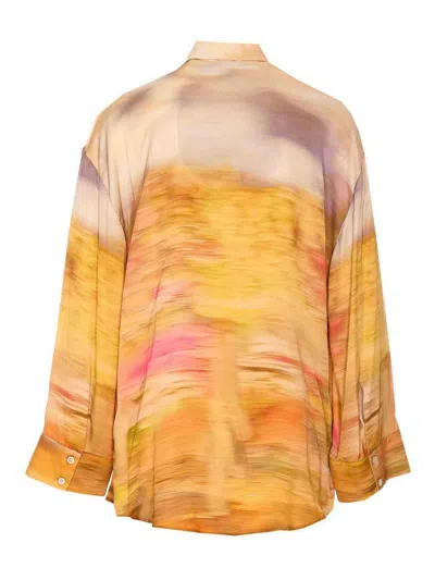 Pinko Life Printed Viscose Shirt In Multicolour