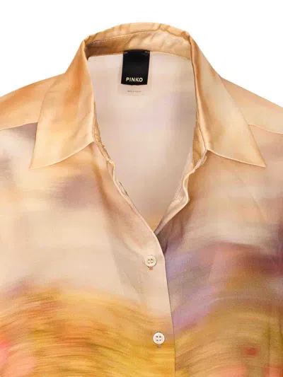 Pinko Life Printed Viscose Shirt In Multicolour