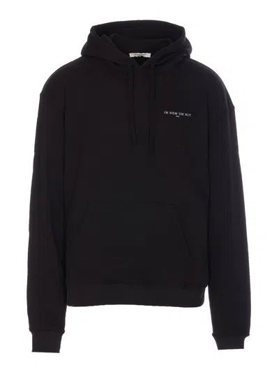 Ih Nom Uh Nit Black Cotton Sweatshirt With Printed Front Logo In Black