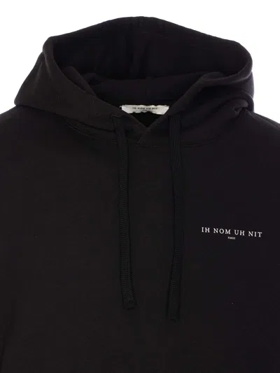 Ih Nom Uh Nit Black Cotton Sweatshirt With Printed Front Logo In Black