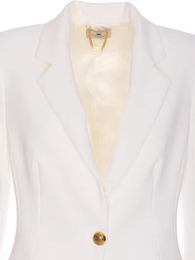 Elisabetta Franchi Crepe Blazer In White
