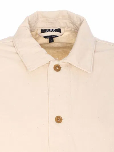 Apc A.p.c. Kerlouan' Beige Jacket With Classic Collar In Neutral