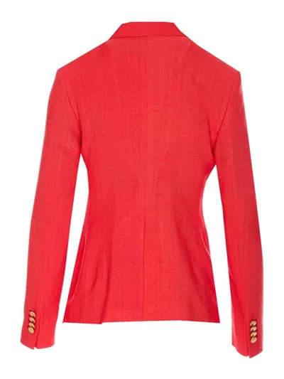 Tagliatore Double-breasted Blazer With Structured Shoulders In Red