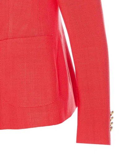 Tagliatore Double-breasted Blazer With Structured Shoulders In Red