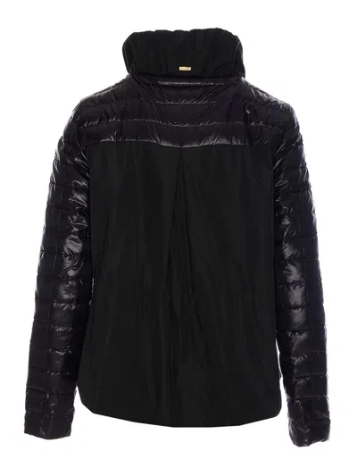Herno Sleek Hooded Puffer Jacket With Goose Down Insulation And Zip Closure In Black