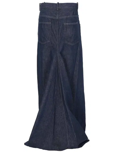 Ann Demeulemeester Comfort Skirt With 5 Pockets And Front Slit In Blue
