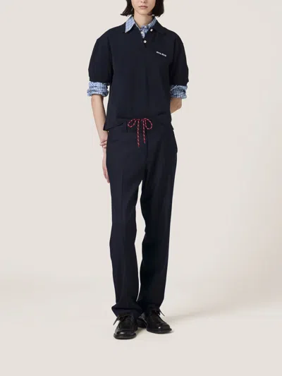 Miu Miu Batavia Pants In Blue