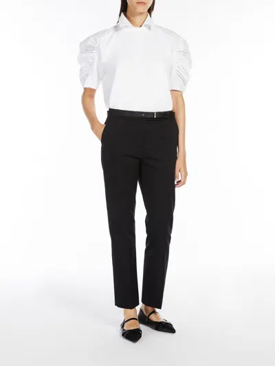 Max Mara Nepeta Ankle-length Trousers In Wool Crepe In Black