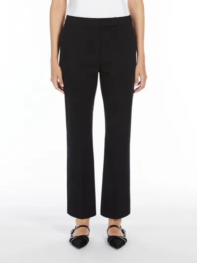 Max Mara Nepeta Ankle-length Trousers In Wool Crepe In Black