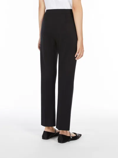 Max Mara Nepeta Ankle-length Trousers In Wool Crepe In Black