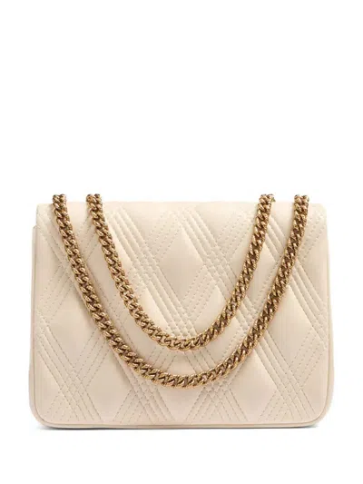 Valentino Quiltie 67 Leather Medium Shoulder Bag With Chain In Blanco