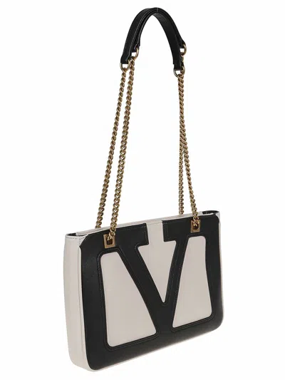 Valentino Butter White Viva Superstar Small Shopping Bag In Blanco