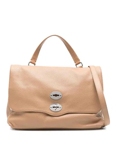 Zanellato Postina Daily Medium Leather Handbag In Beis