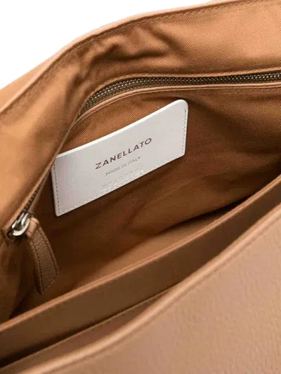 Zanellato Postina Daily Medium Leather Handbag In Beis