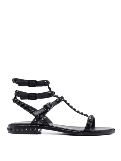 Ash Play Bis Model Sandal With Black Leather Straps