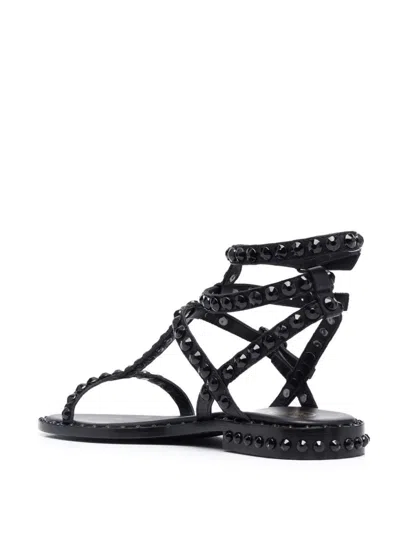 Ash Play Bis Model Sandal With Black Leather Straps