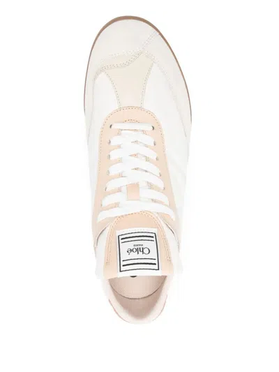 Chloé Chloè Kick Leather Sneakers In White