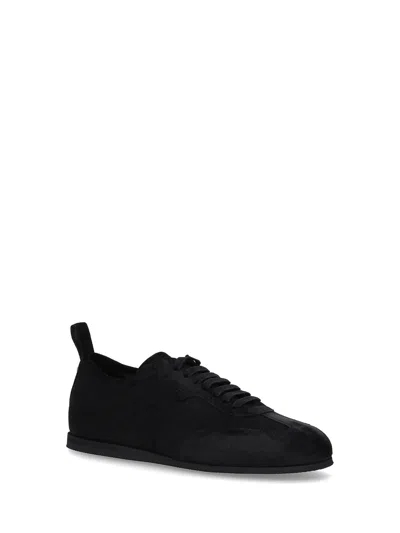 Ann Demeulemeester Suede Finish Sneakers Rubber Sole In Negro