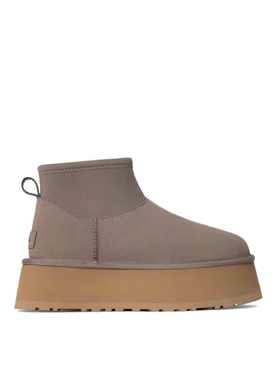 Ugg Mini Dipper Suede Ankle Boots Smoke Plume In Marrón Topo