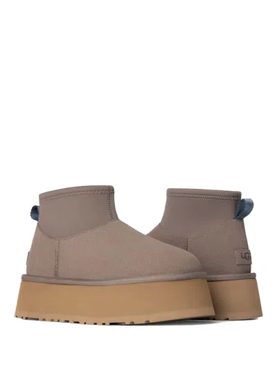 Ugg Mini Dipper Suede Ankle Boots Smoke Plume In Marrón Topo