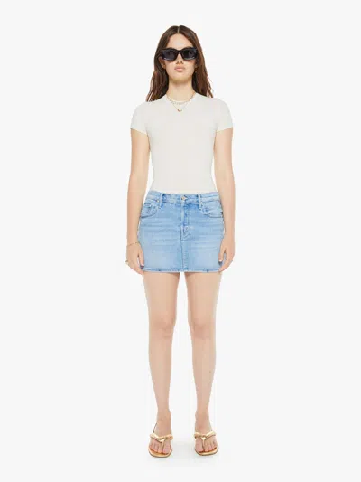 Mother The Vagabond Denim Mini Skirt In Light Blue
