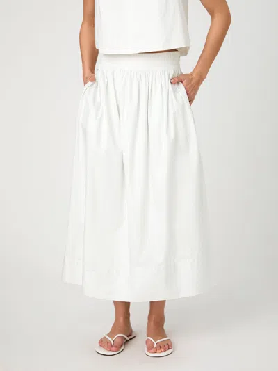 French Connection Pinstripe Cotton Poplin Skirt In Cream
