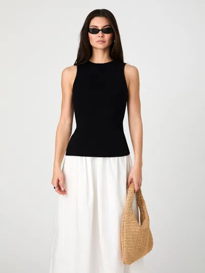 French Connection Mozza Rib Tank Top  Tops In Black