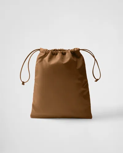 Prada Womens Brown Triangle-logo Re-nylon Pouch In Brown