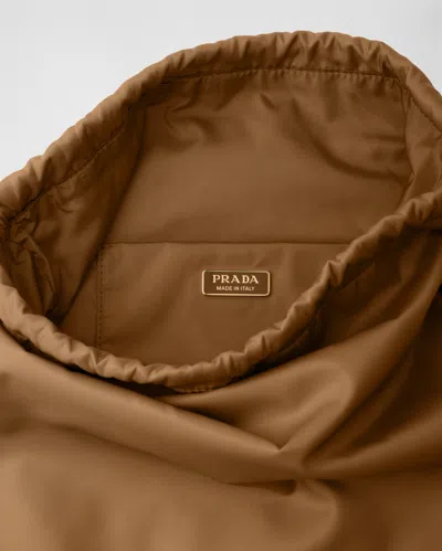 Prada Womens Brown Triangle-logo Re-nylon Pouch In Brown