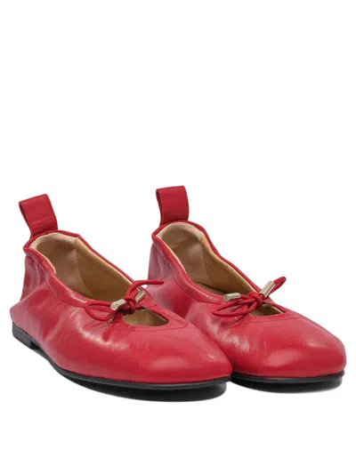 Alohas Leather Rosalind Ballerinas In Red
