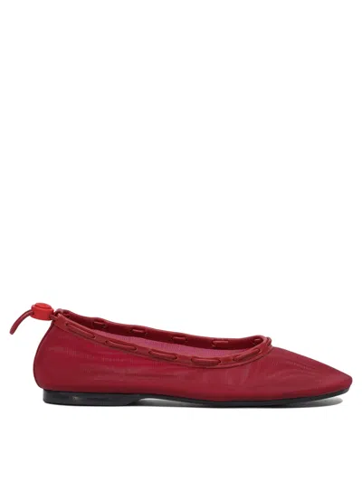 Alohas Gill Mesh Red Leather Ballet Flats